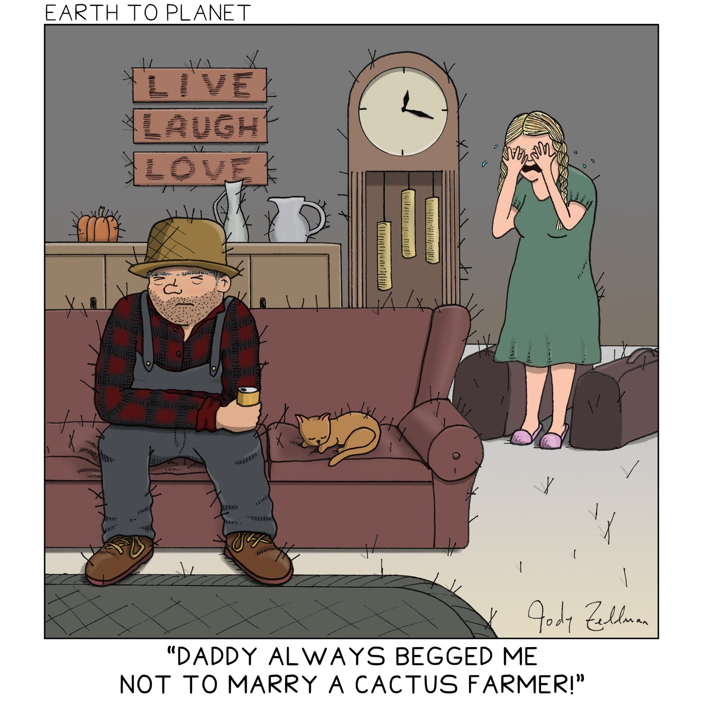 Cactus Farmer Cartoon