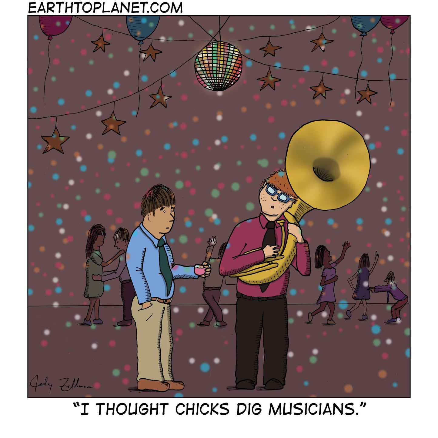 Chicks Dig Musicians Cartoon
