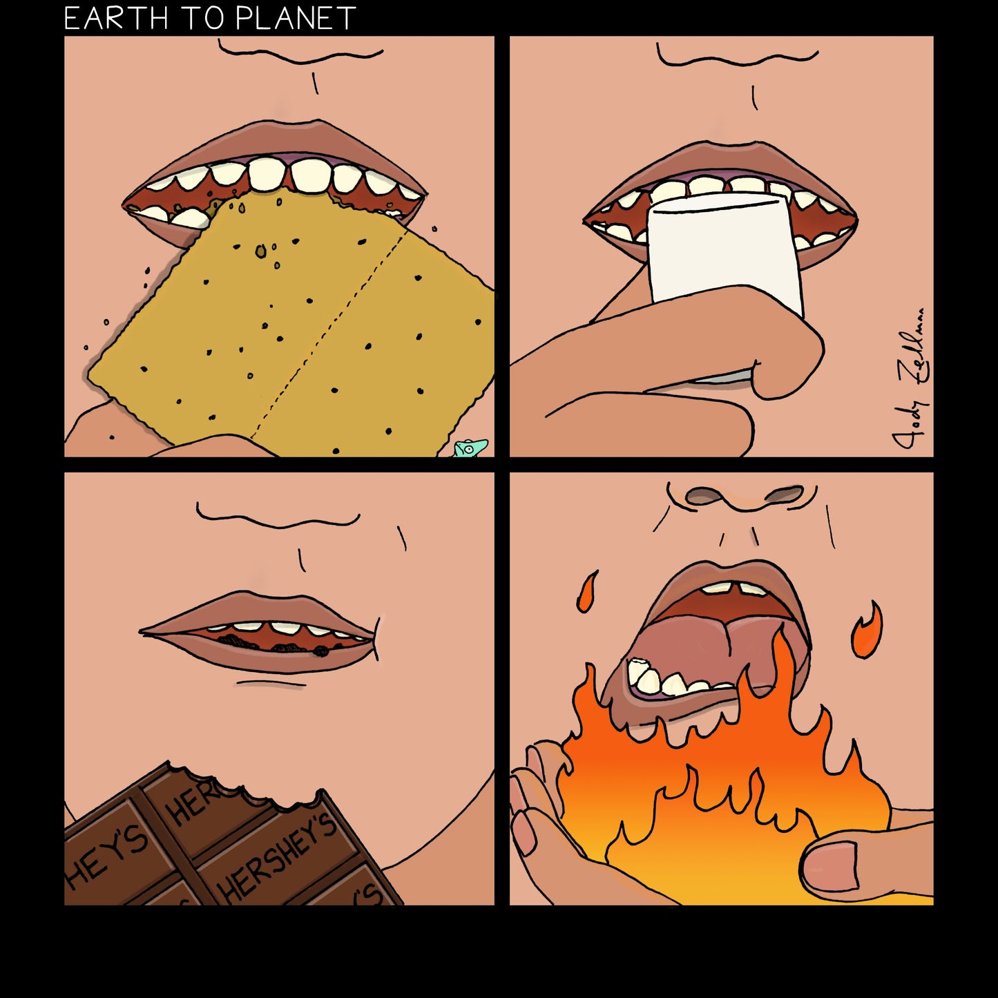 Deconstructed S'more Cartoon