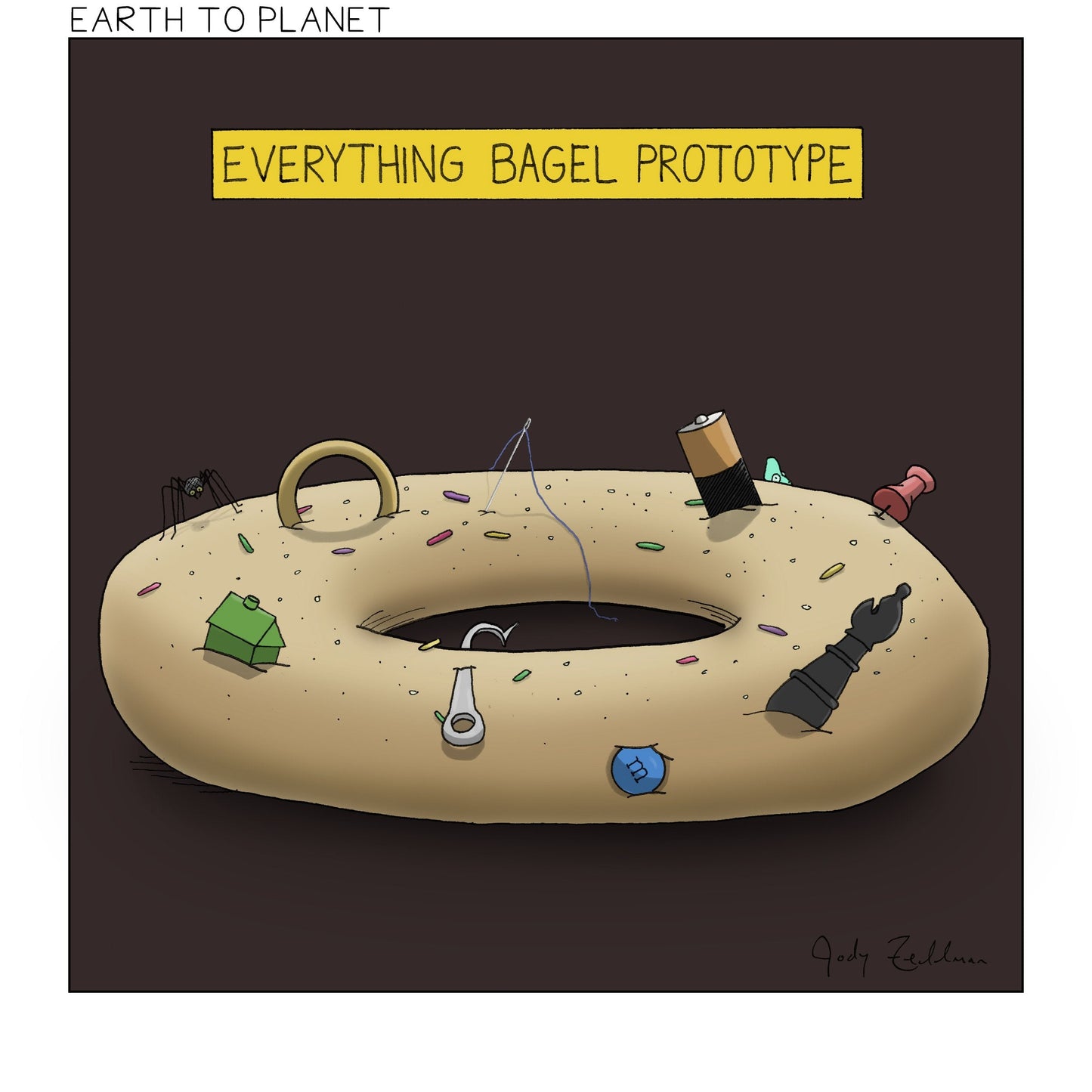 Everything Bagel Prototype Cartoon