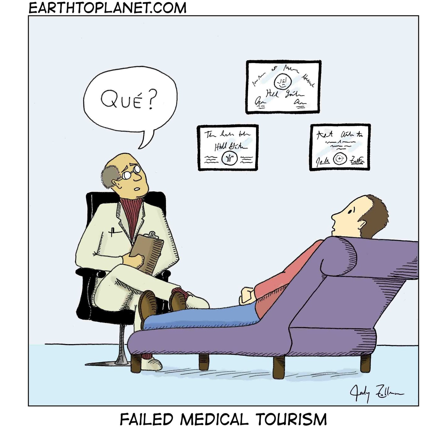 Failed Medical Tourism Cartoon