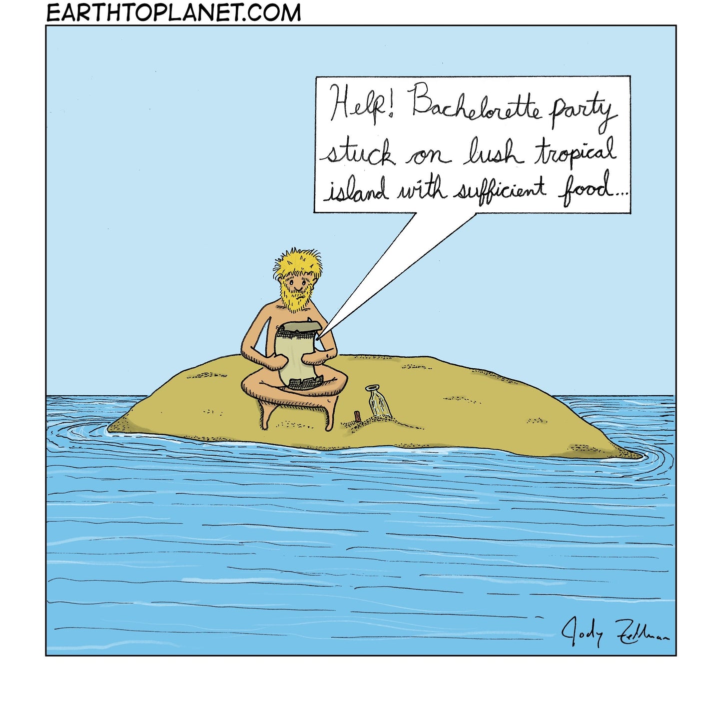 Lush Tropical Island Cartoon