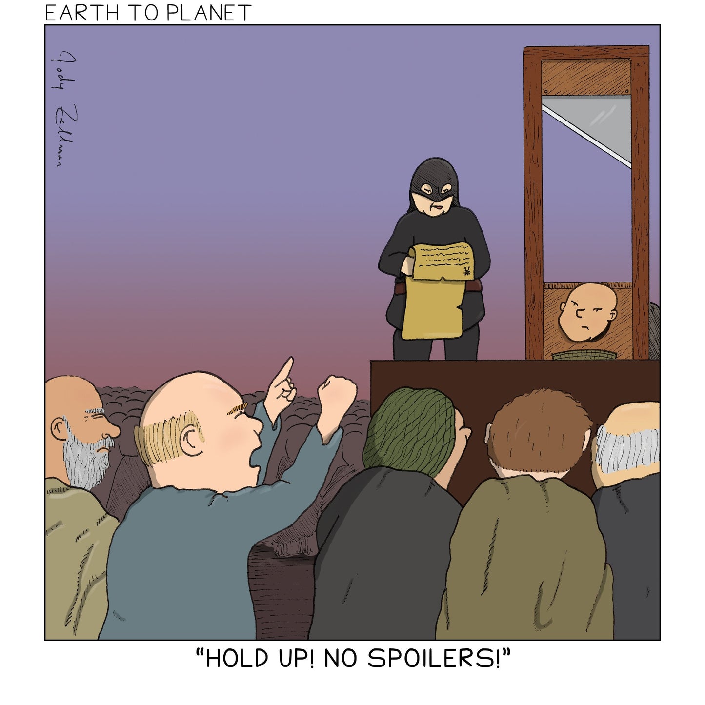 No Spoiler Execution Cartoon