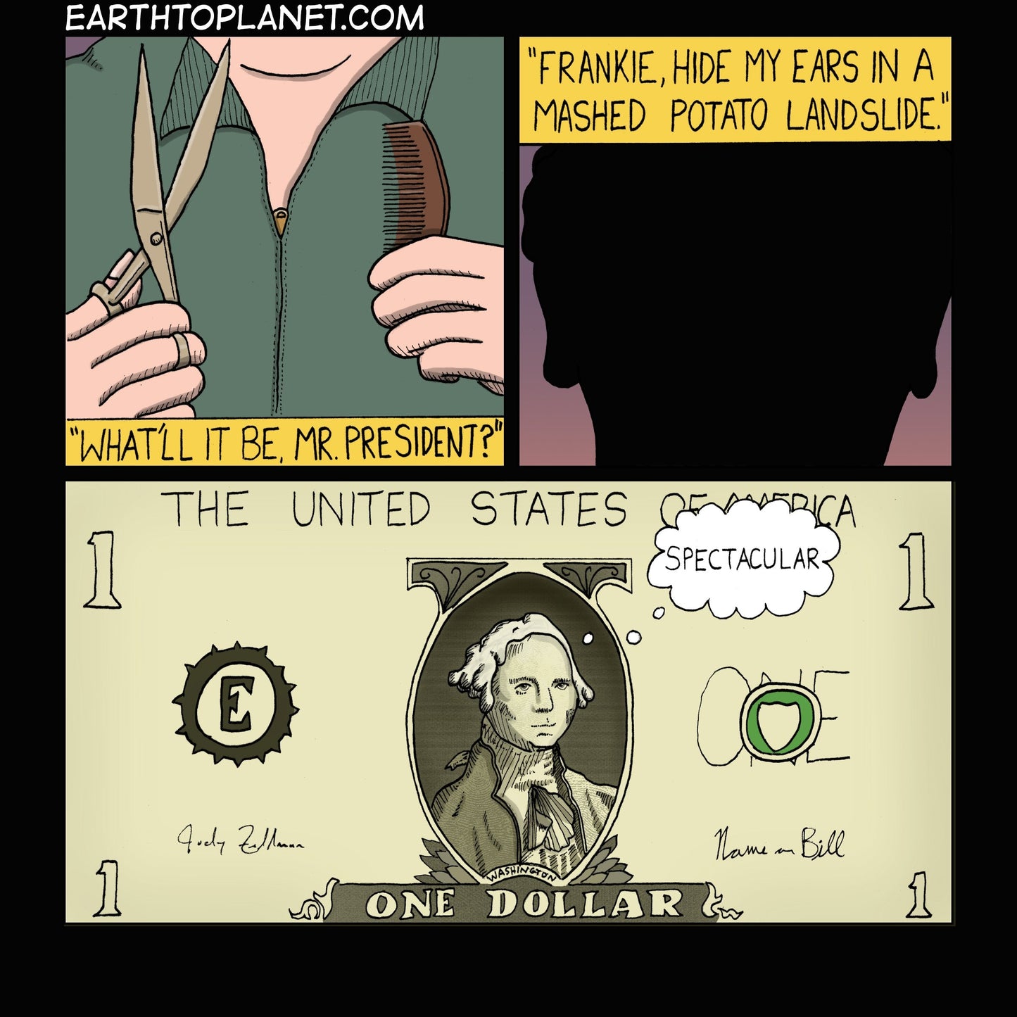 Presidential Haircut Cartoon