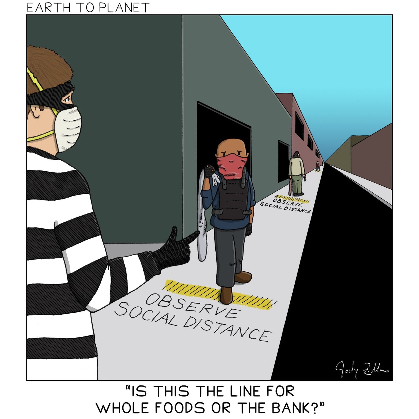 Whole Foods or the Bank Cartoon