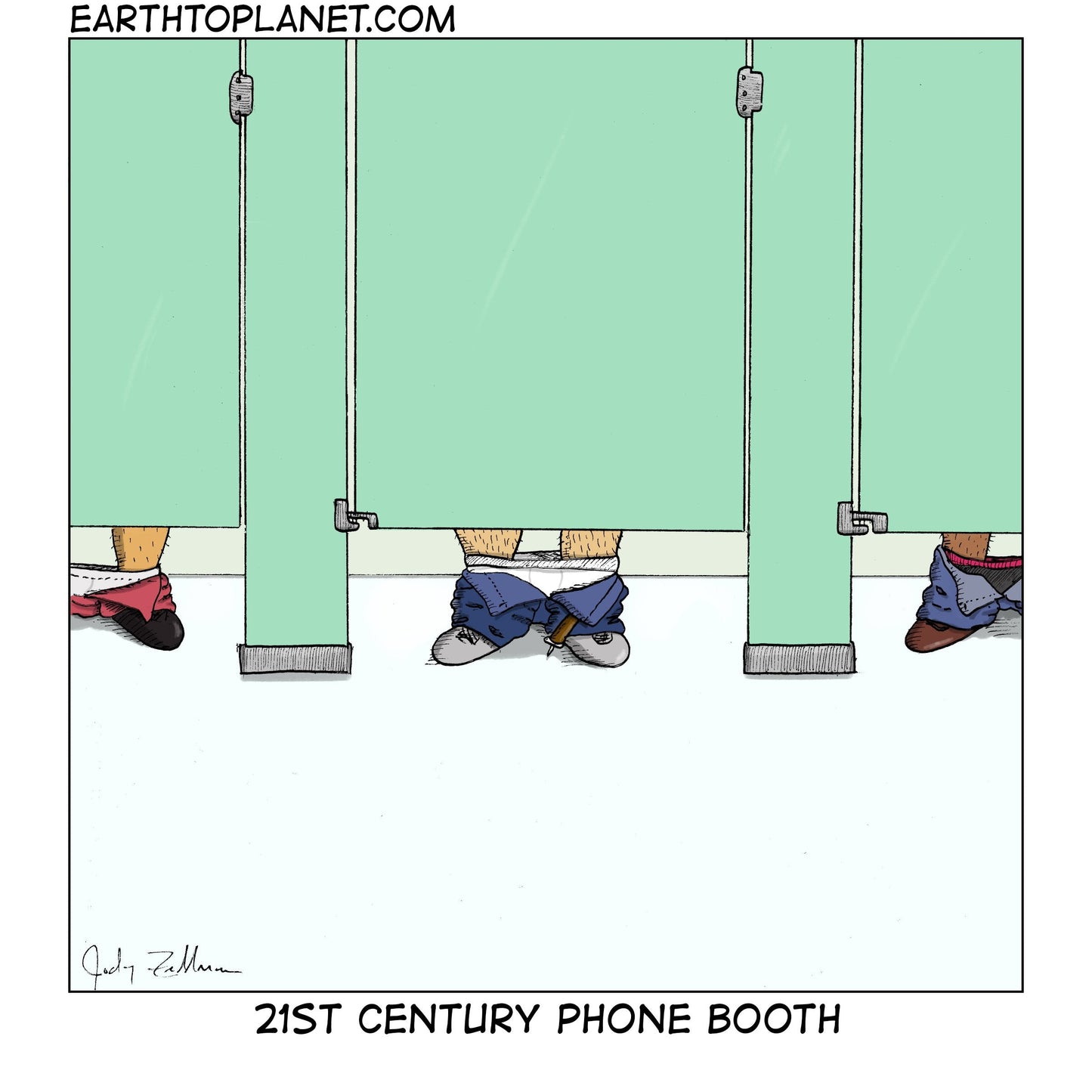 21st Century Phone Booth Cartoon