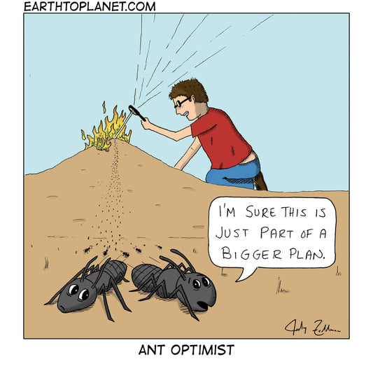 Ant Optimist Cartoon