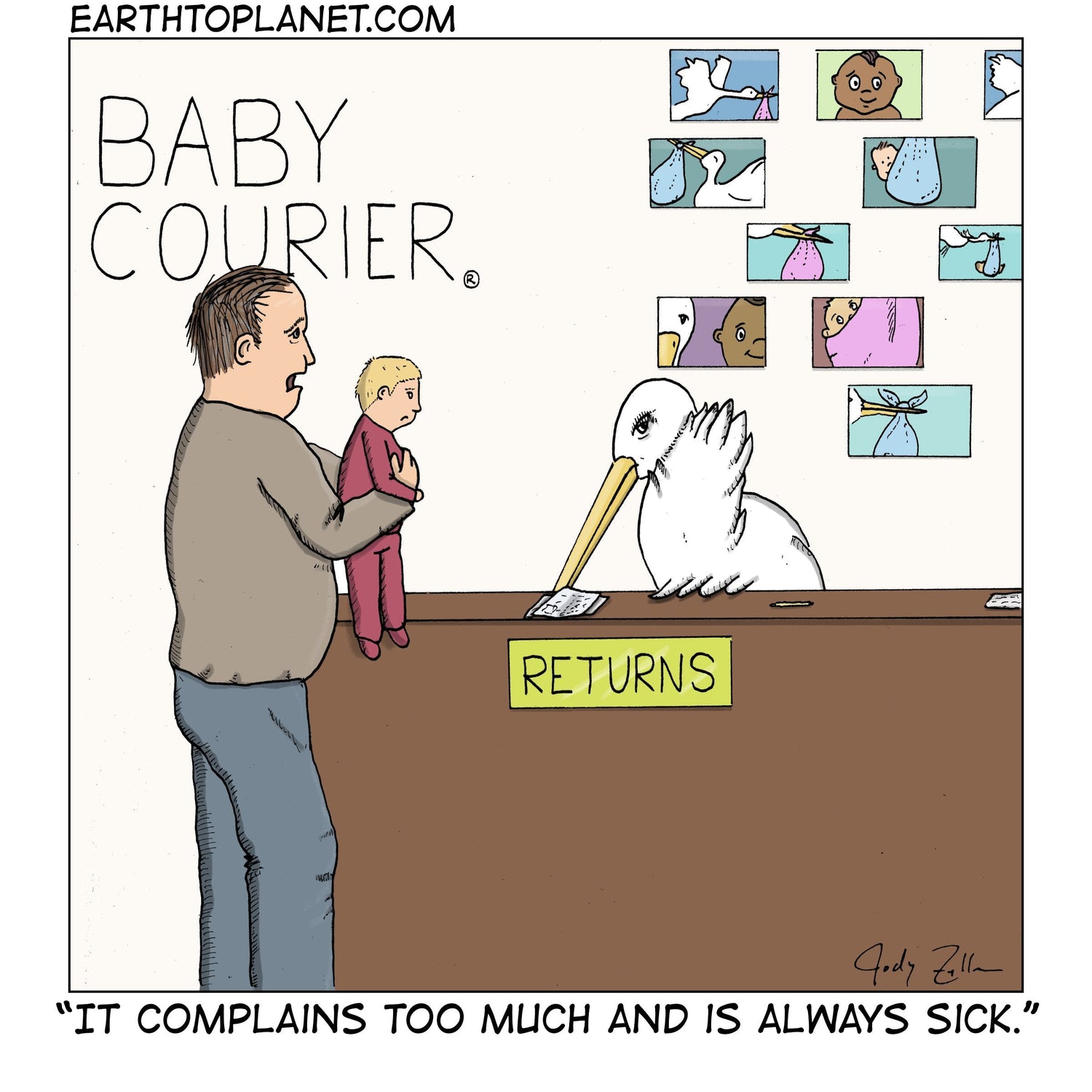Baby Courier Cartoon