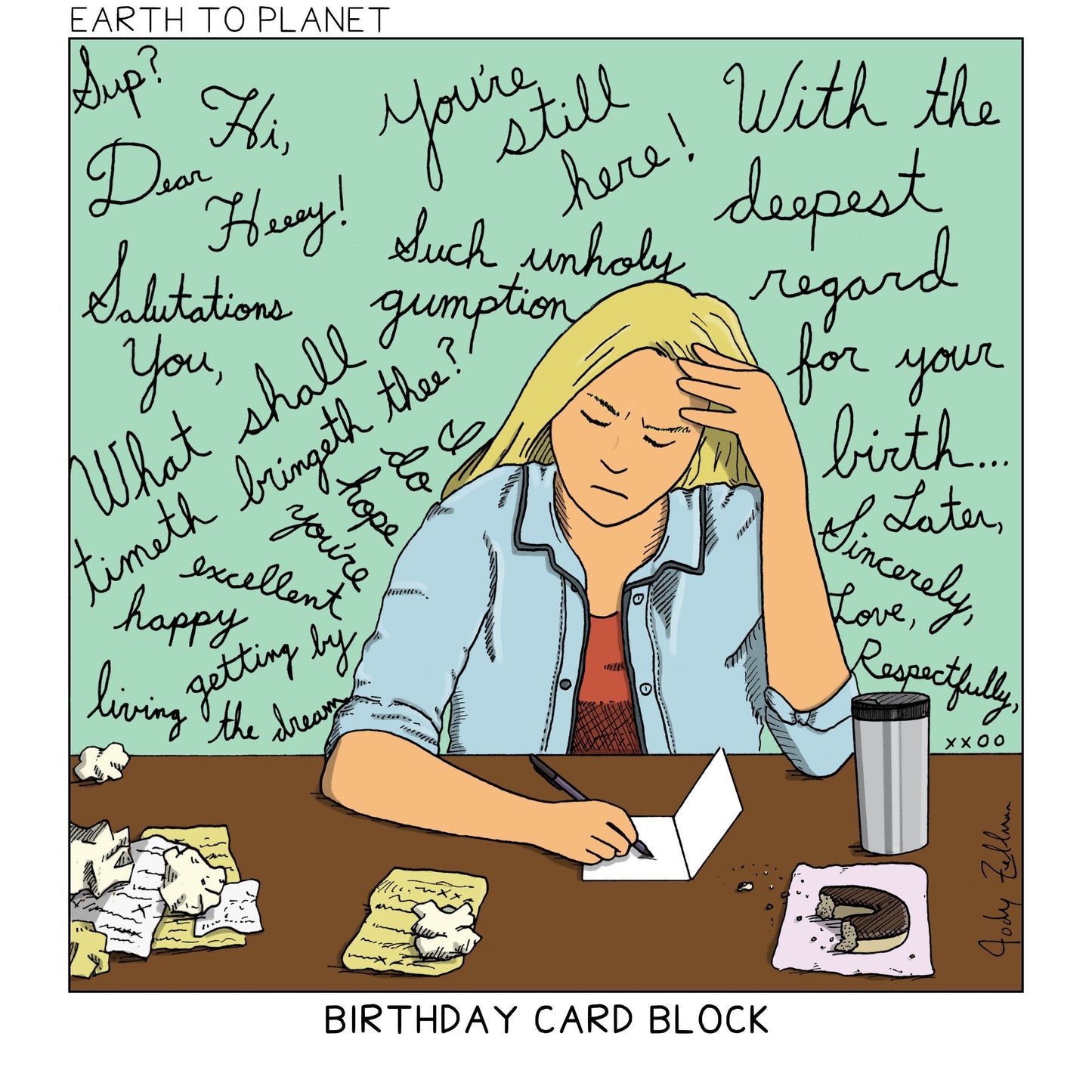 Birthday Card Block Cartoon