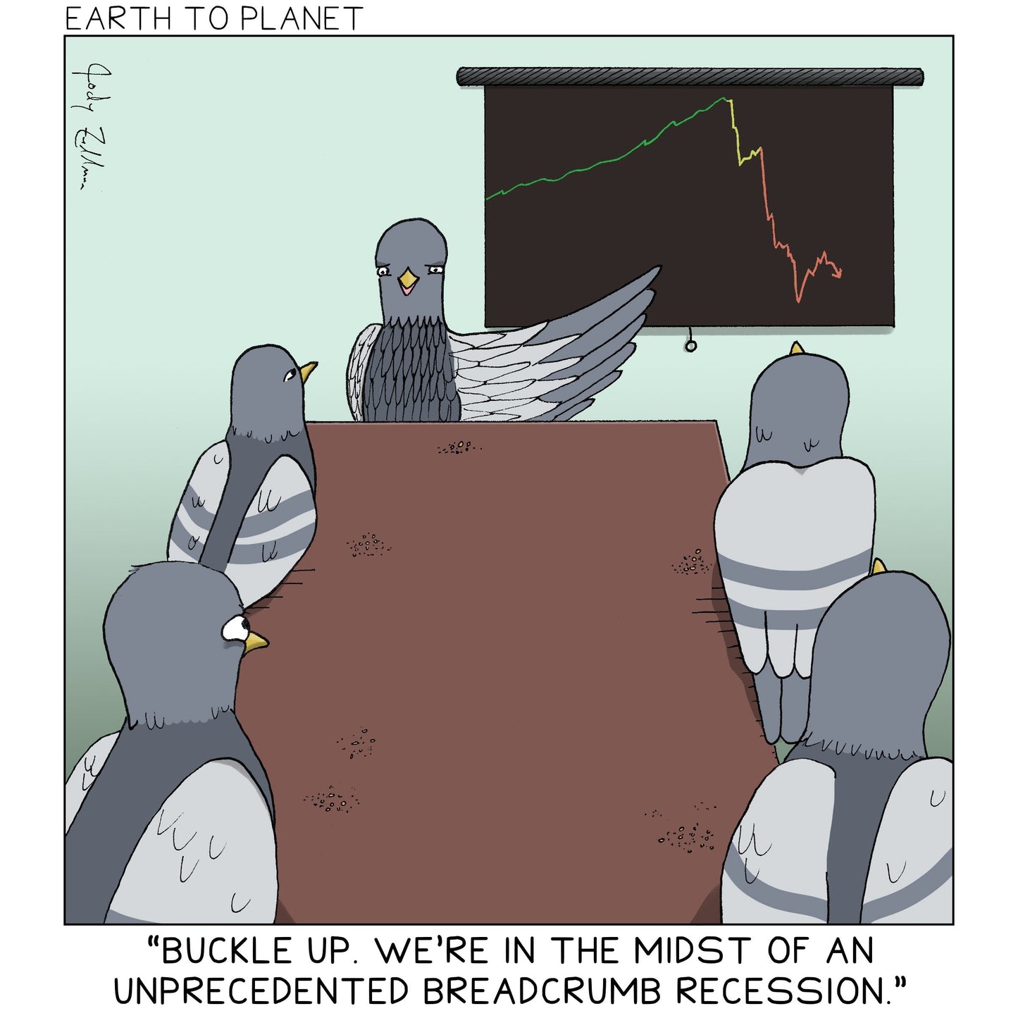 Breadcrumb Recession Cartoon