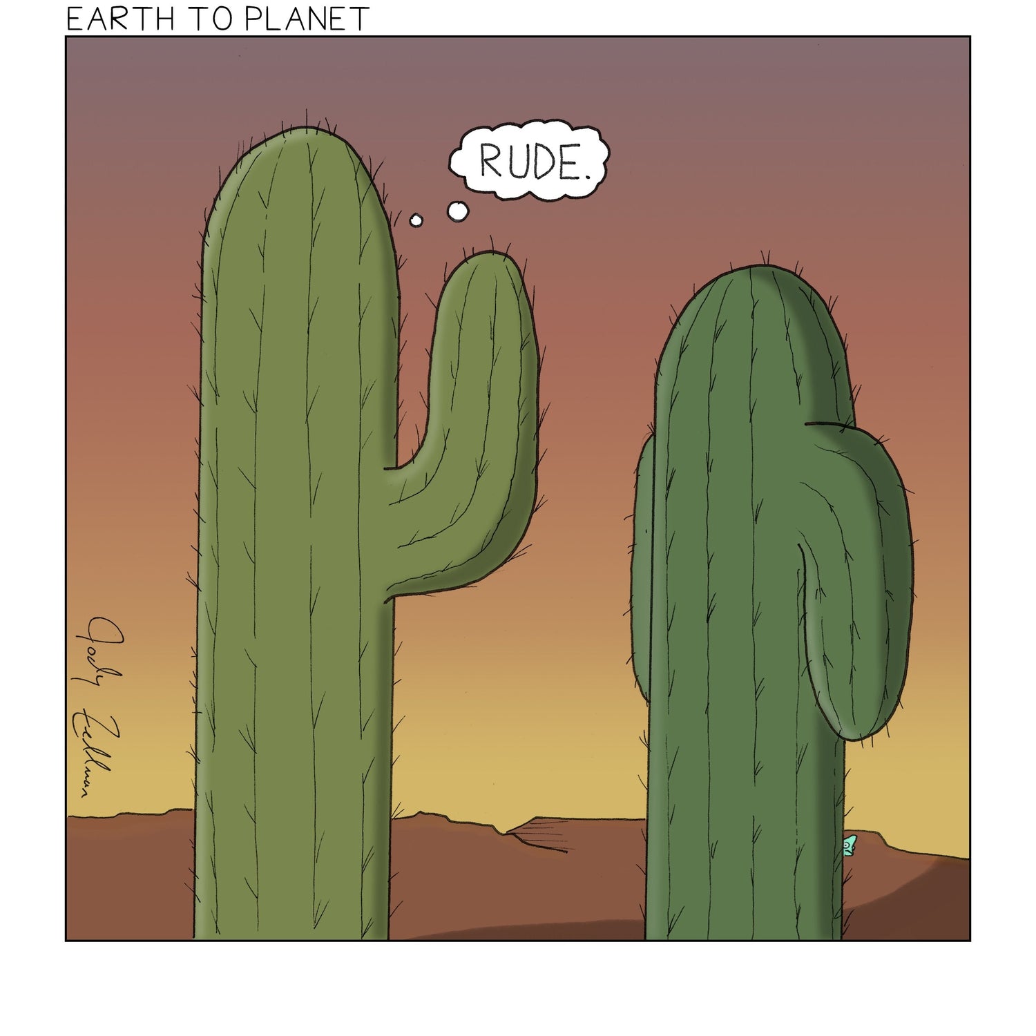 Cactus Wave Cartoon