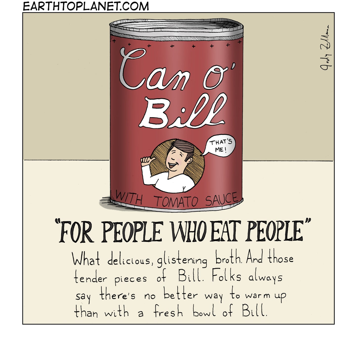 Can of Bill Cartoon
