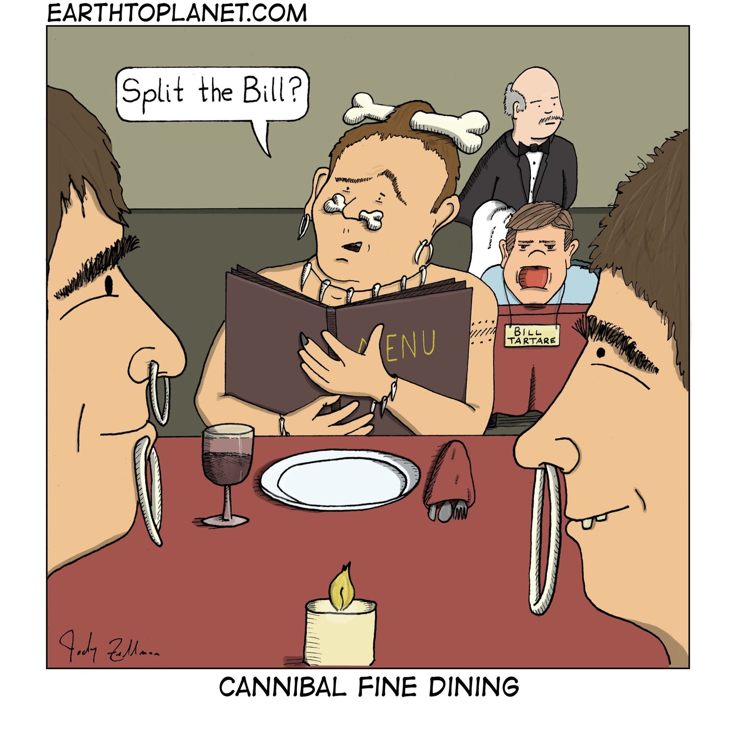 Cannibal Fine Dining Cartoon
