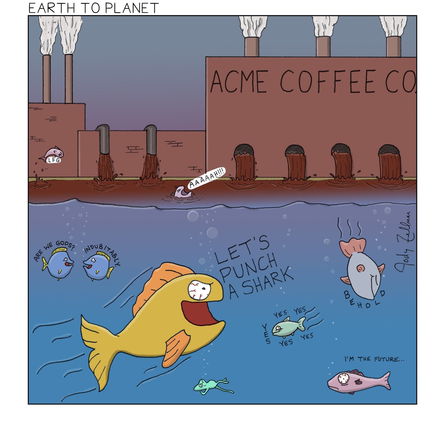 Coffee Pollution Cartoon