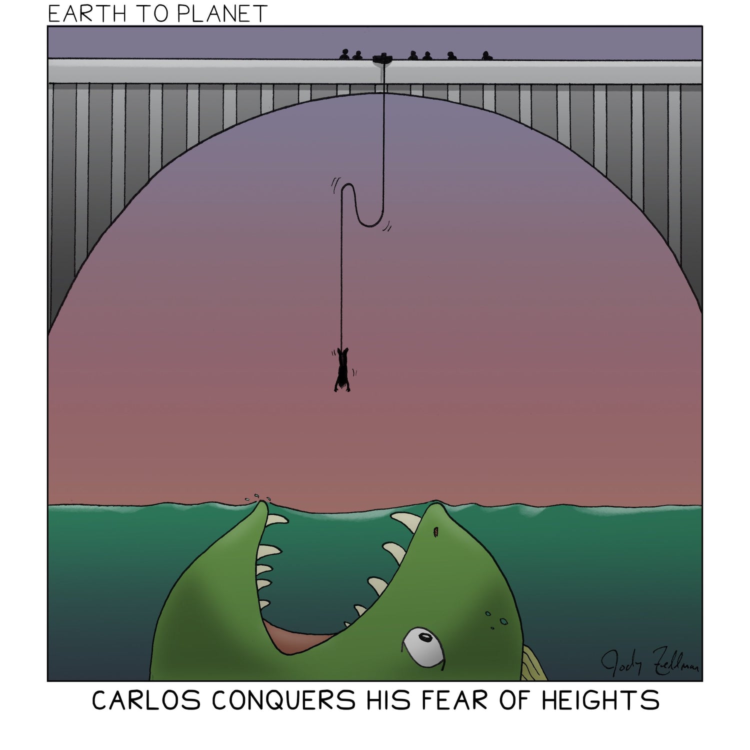 Conquers fear of heights Cartoon