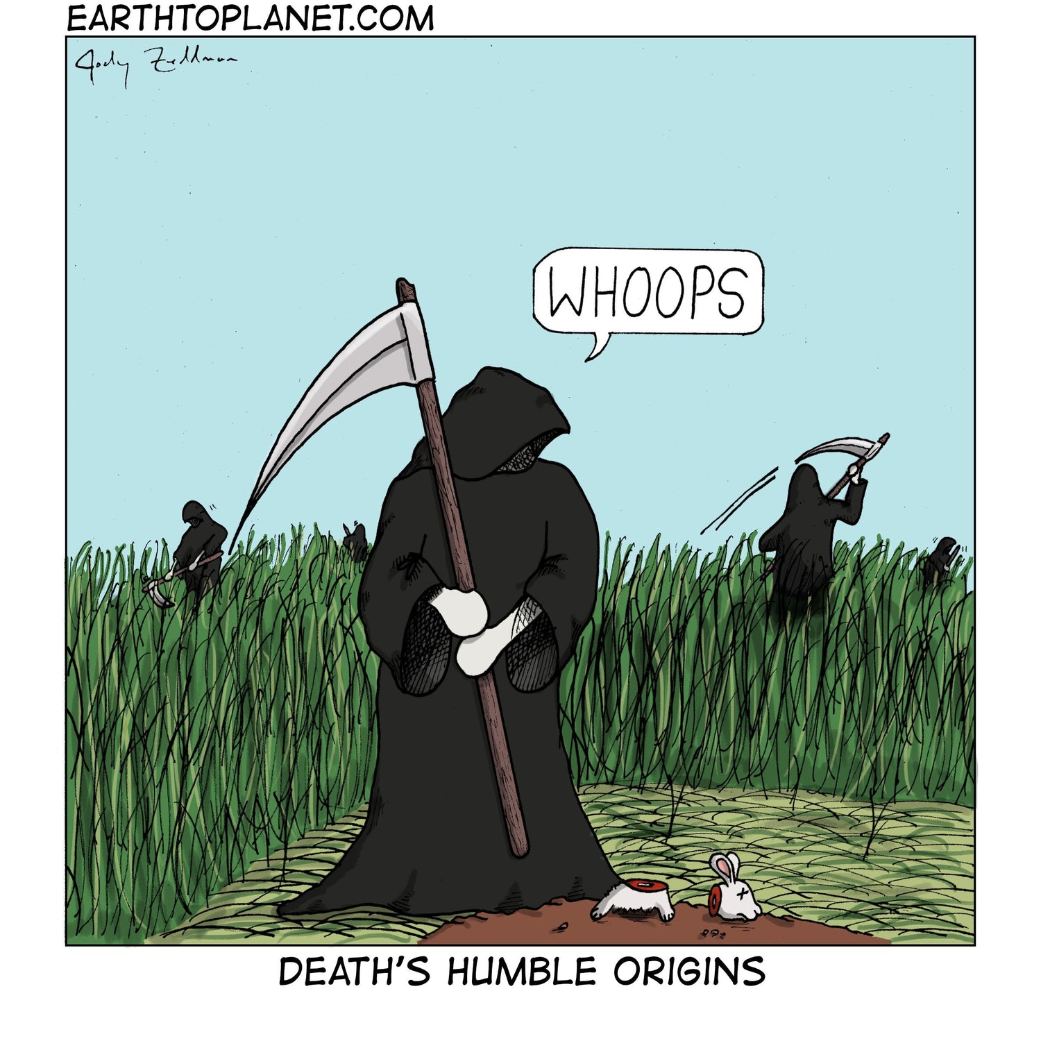 Death's Humble Origins Cartoon