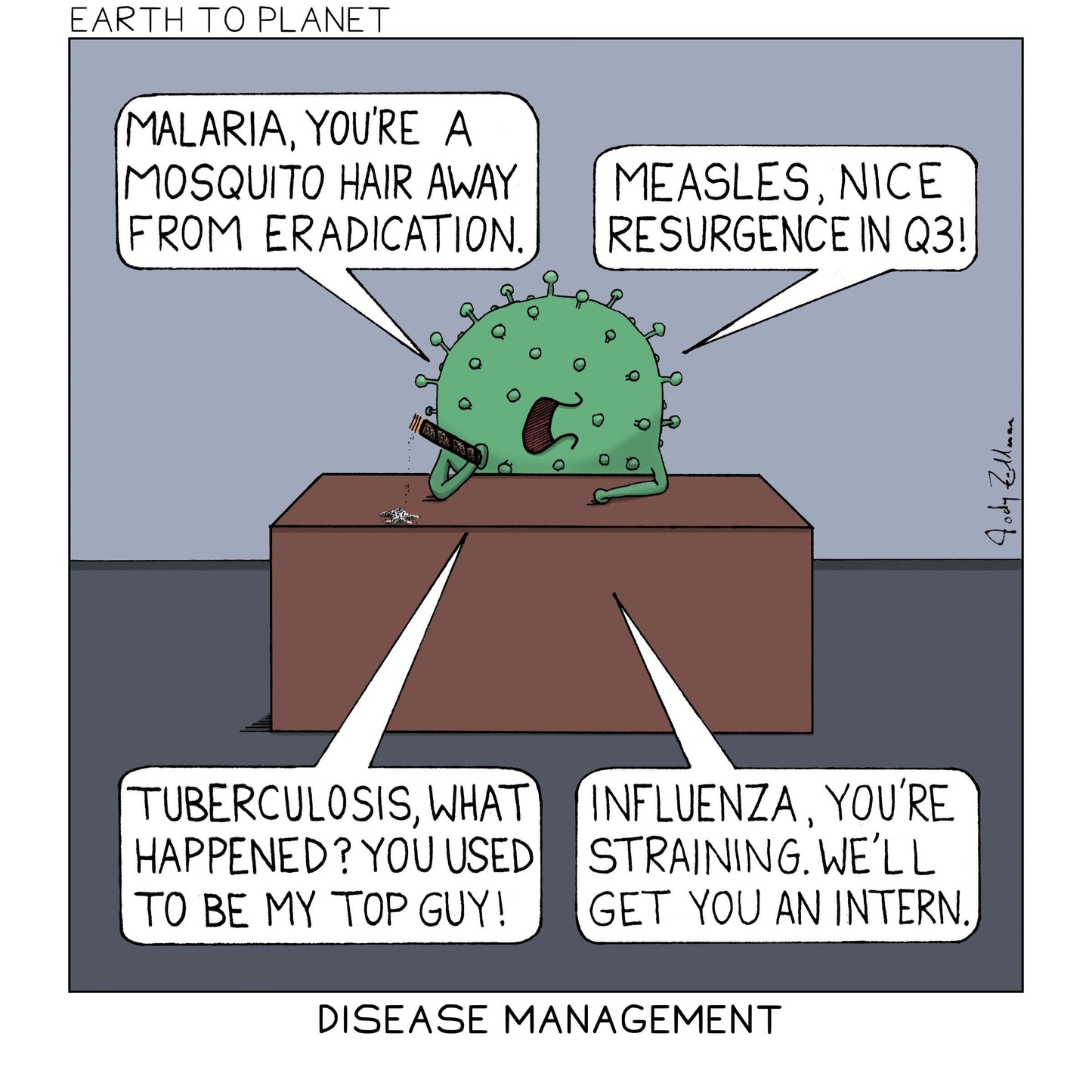 Disease Management Cartoon