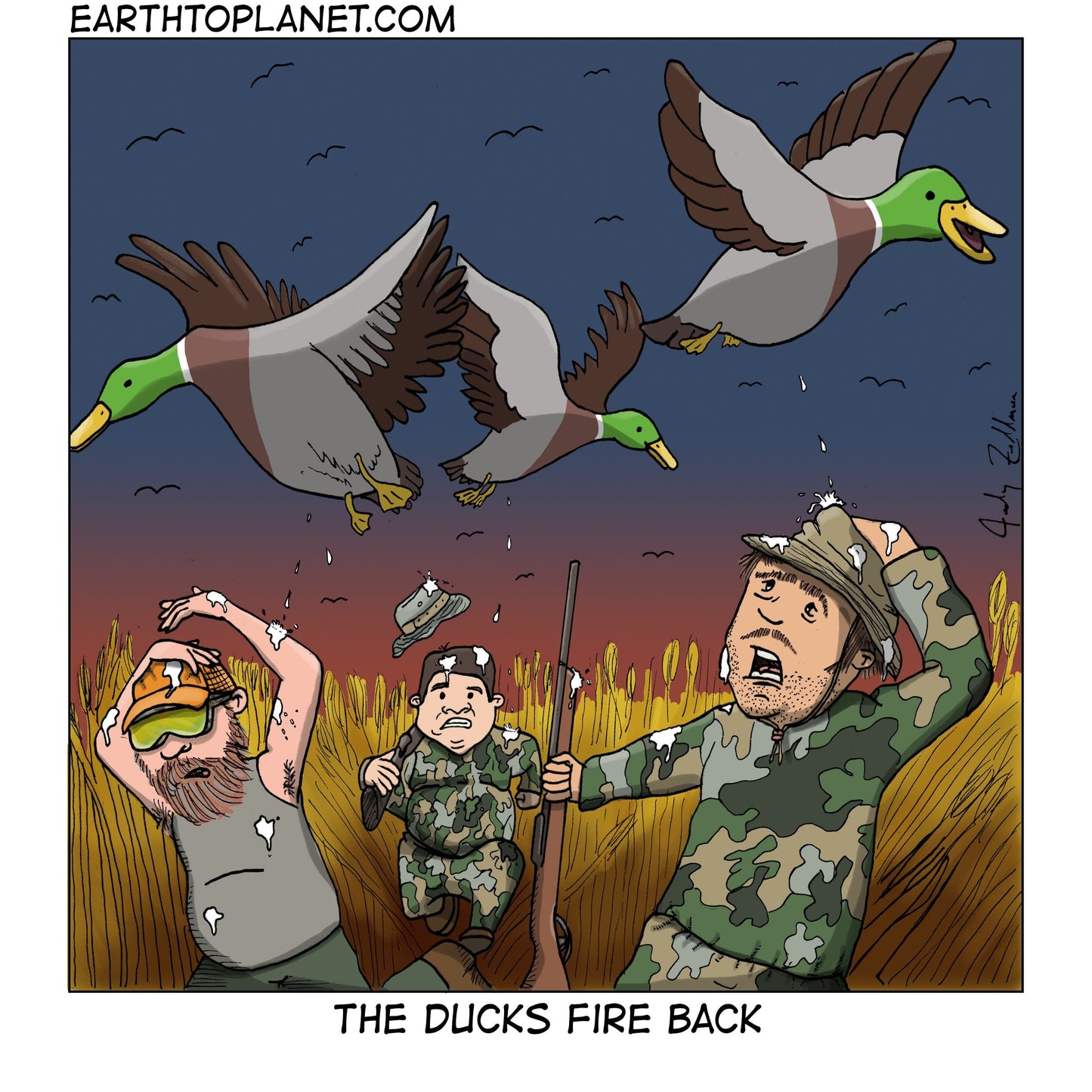 Ducks Fire Back Cartoon