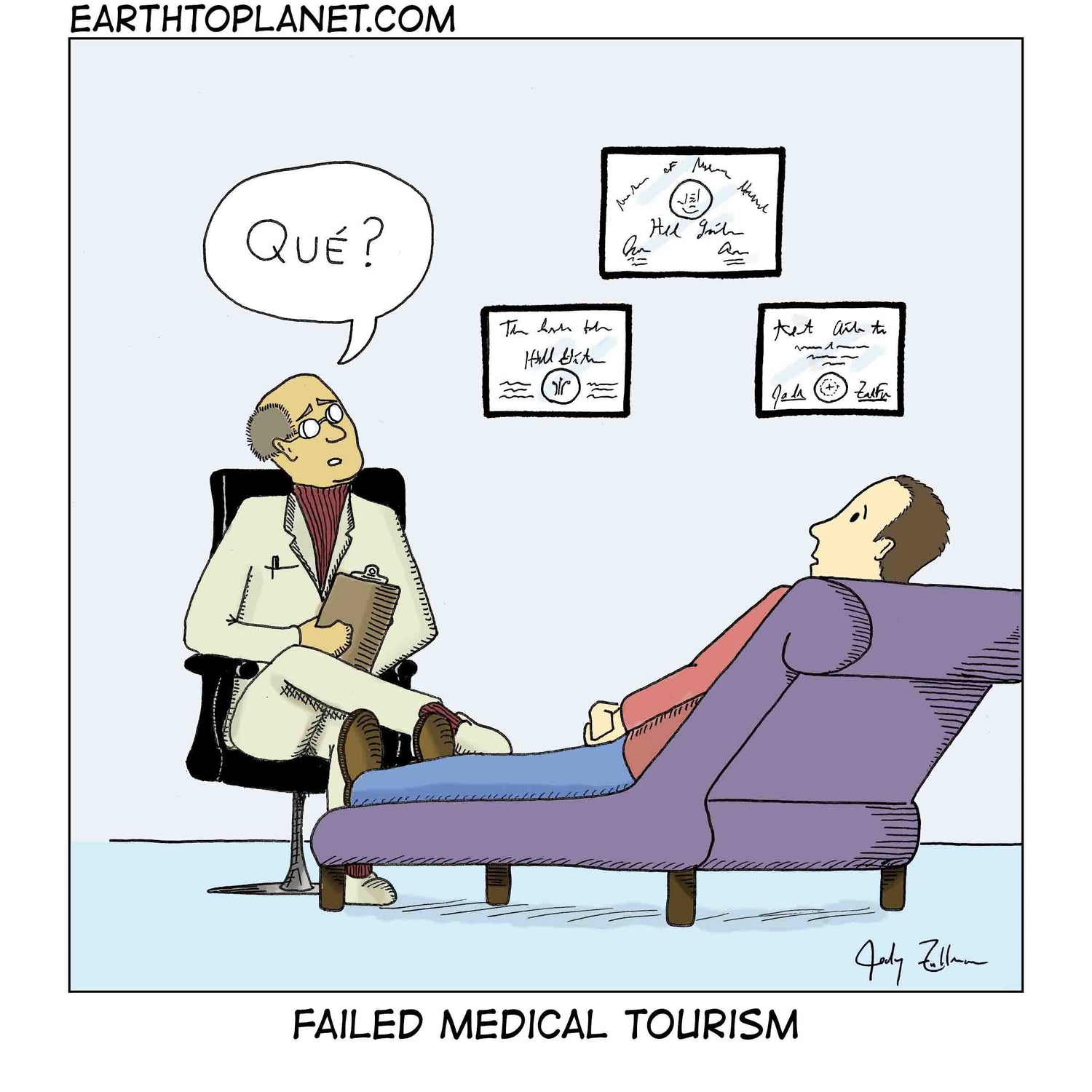 Failed Medical Tourism Cartoon