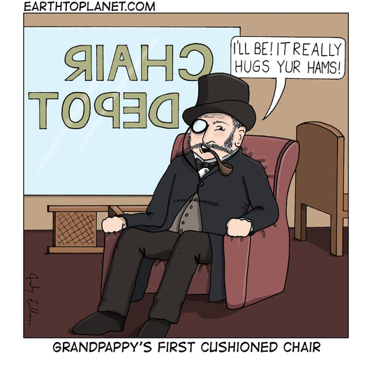 First Cushioned Chair Cartoon