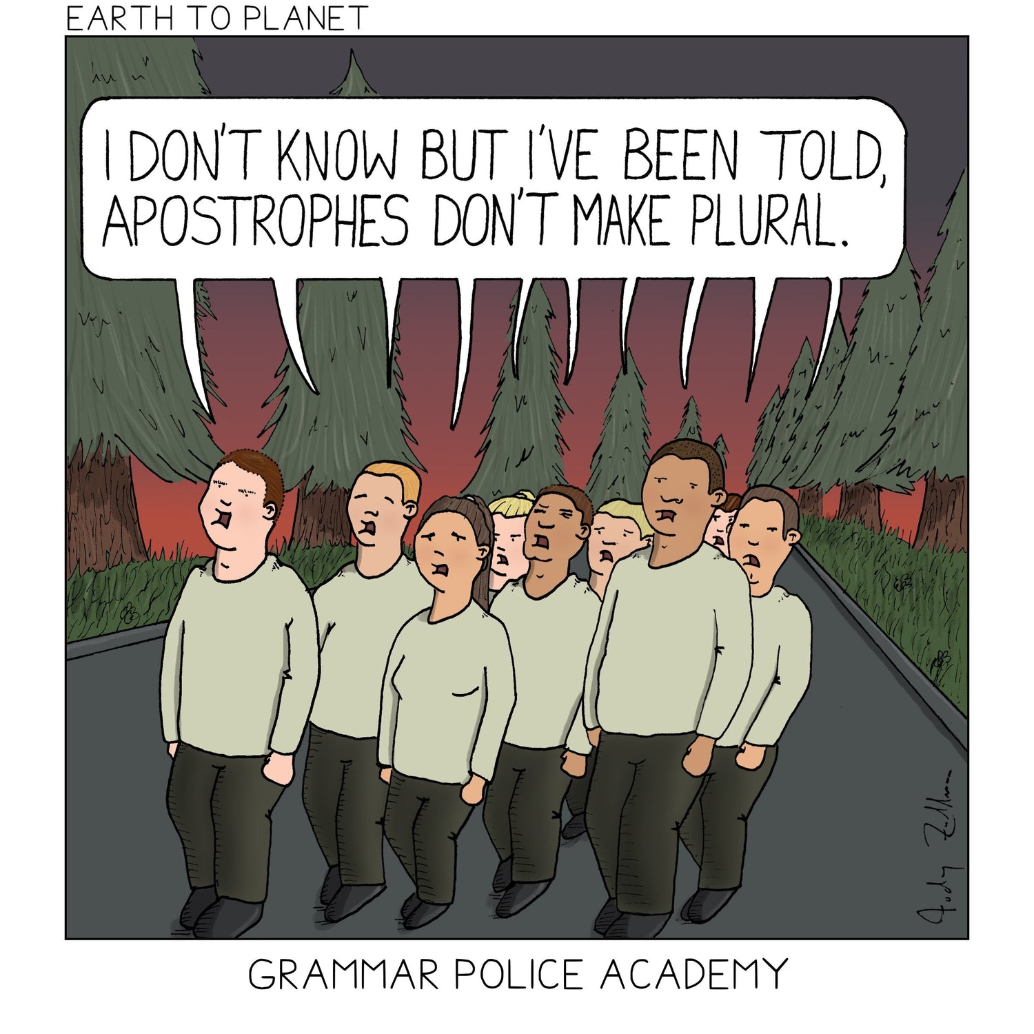 Grammar Police Academy Cartoon