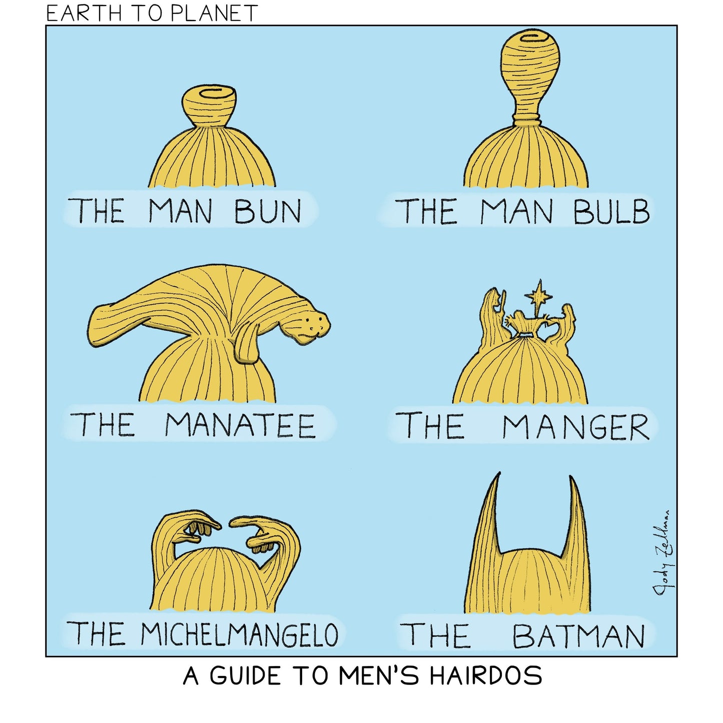 Guide to Men's Hairdos Cartoon