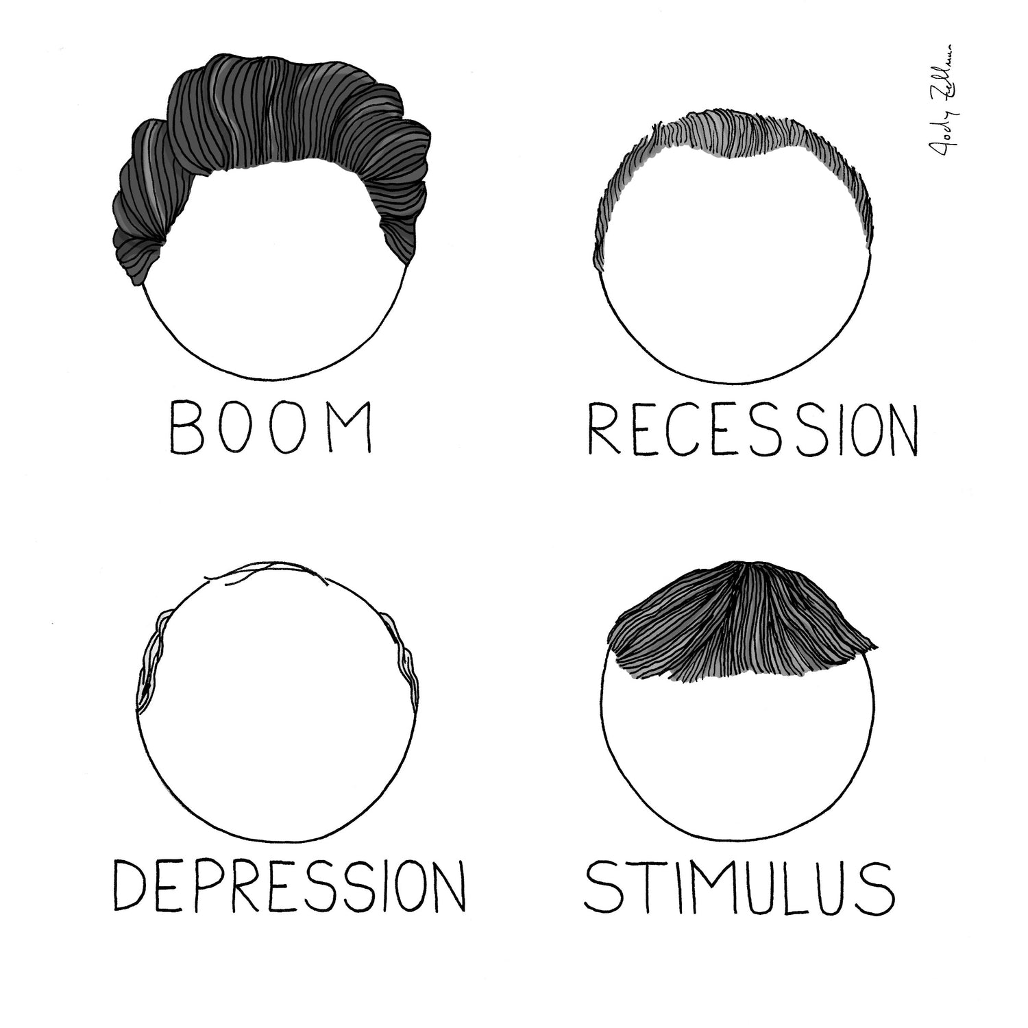Hair Economy Cartoon