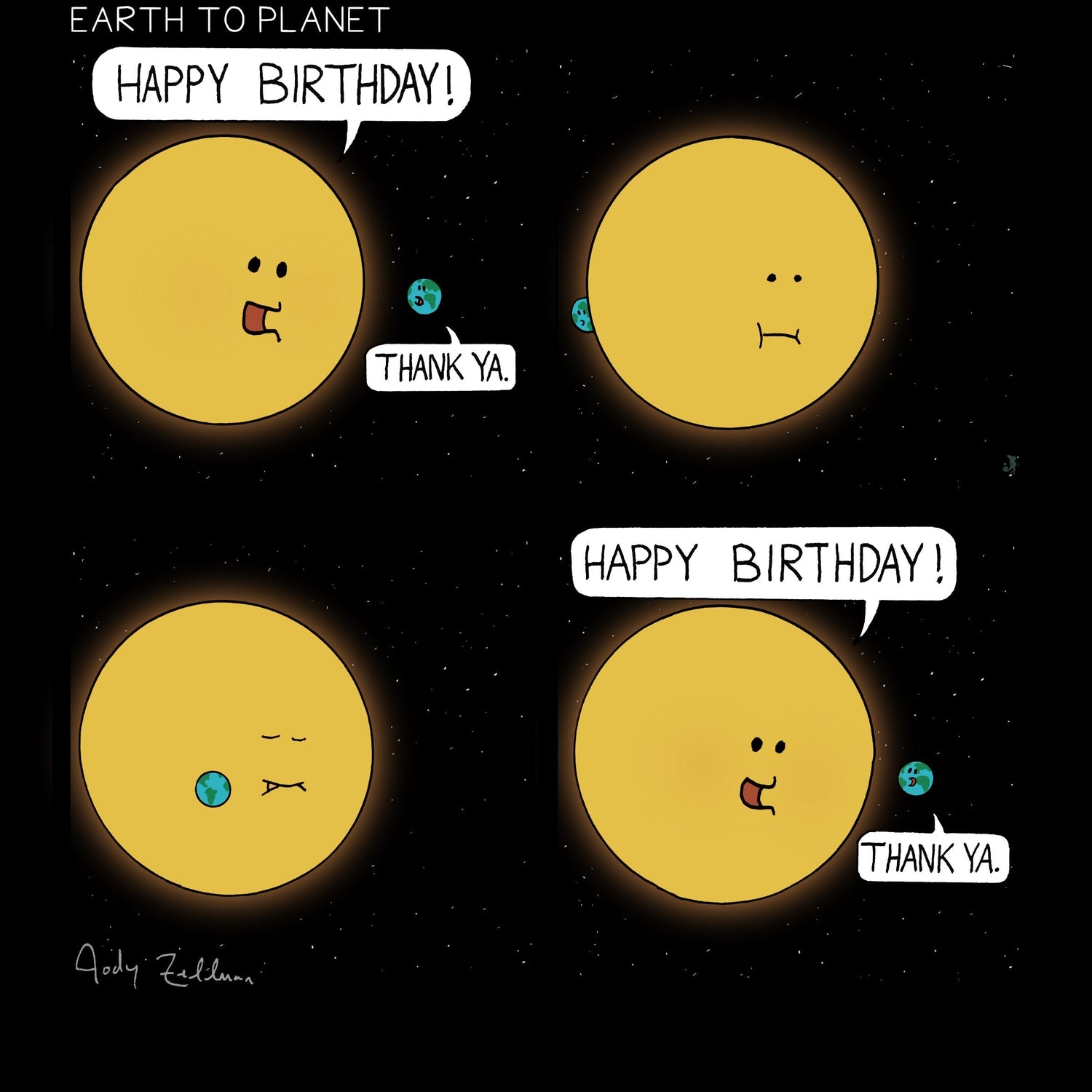 Happy Birthday Earth Cartoon