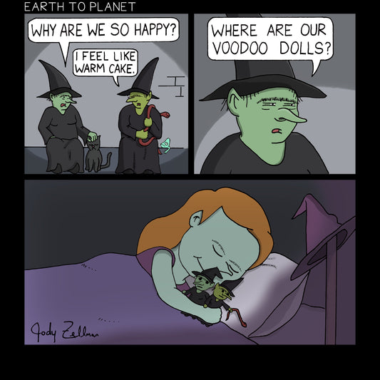 Happy Witches Cartoon