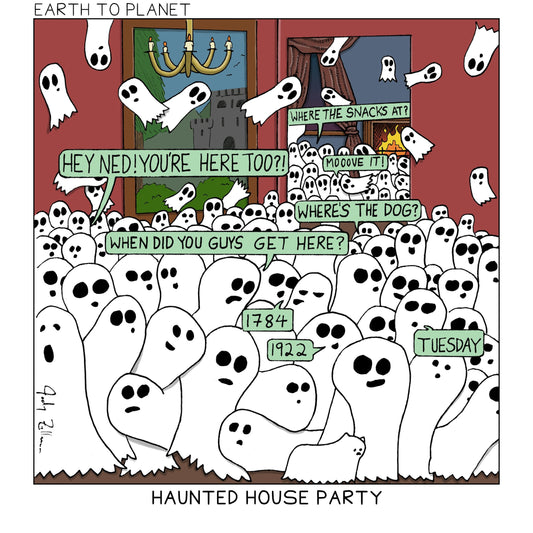 Haunted House Party Cartoon