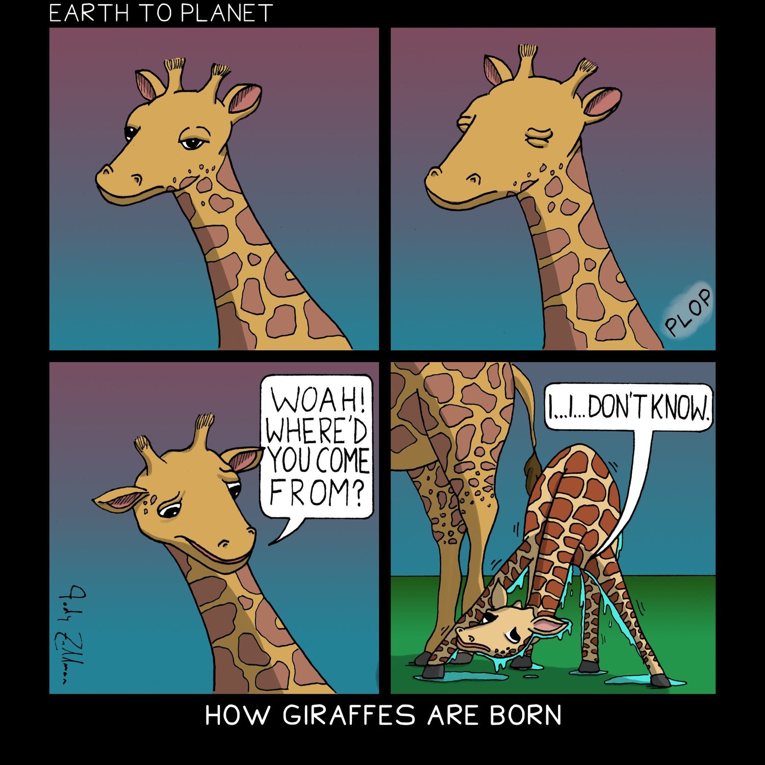 How Giraffes Are Born Cartoon