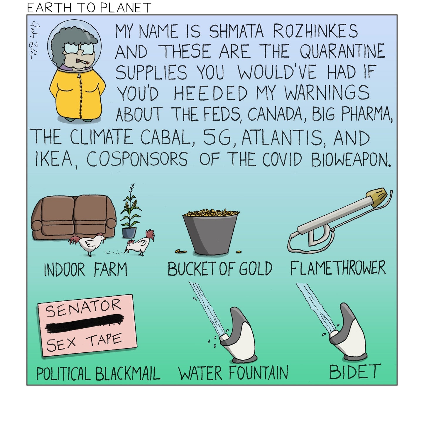 Iggy - Quarantine Supplies Cartoon