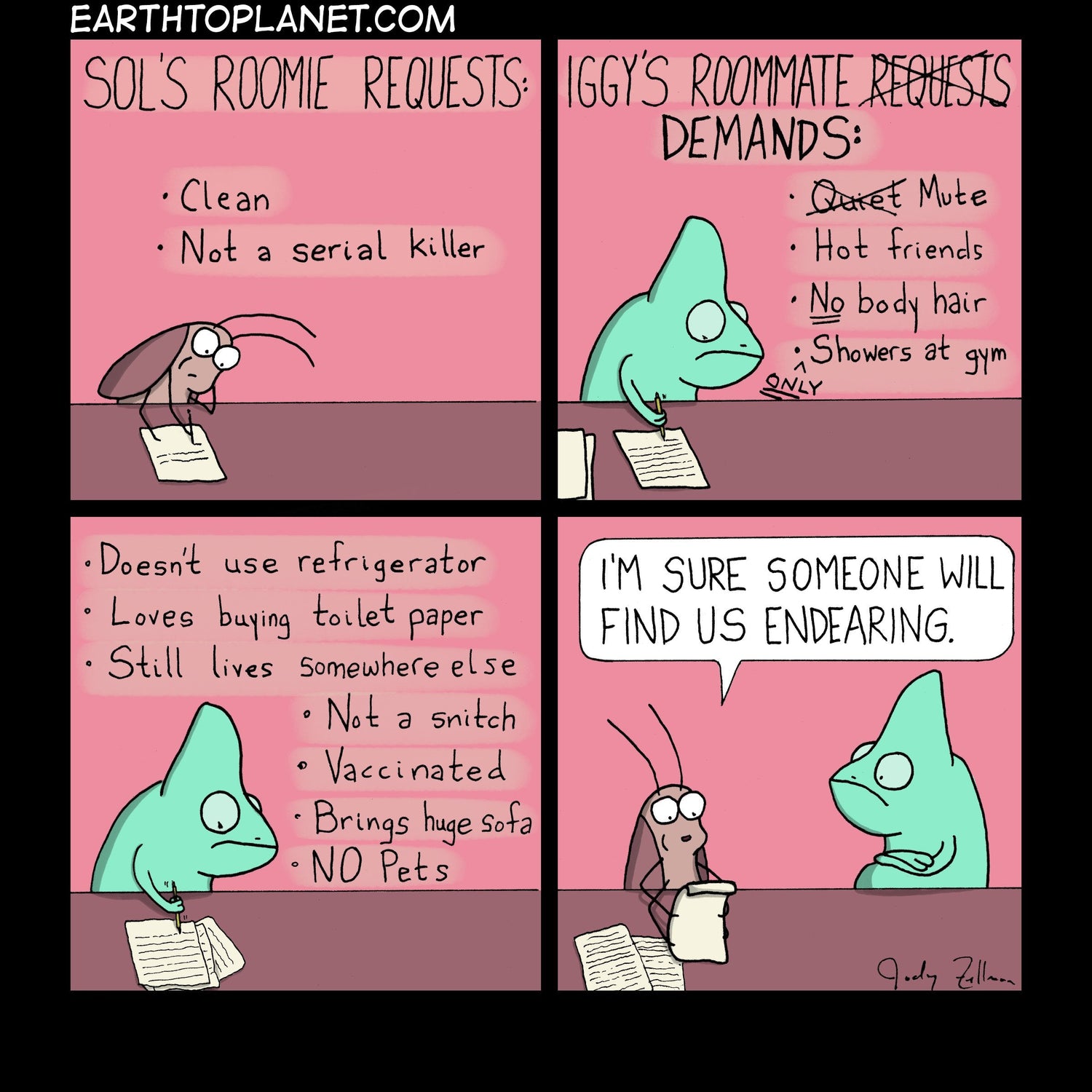 Iggy - Roommate Requirements Cartoon