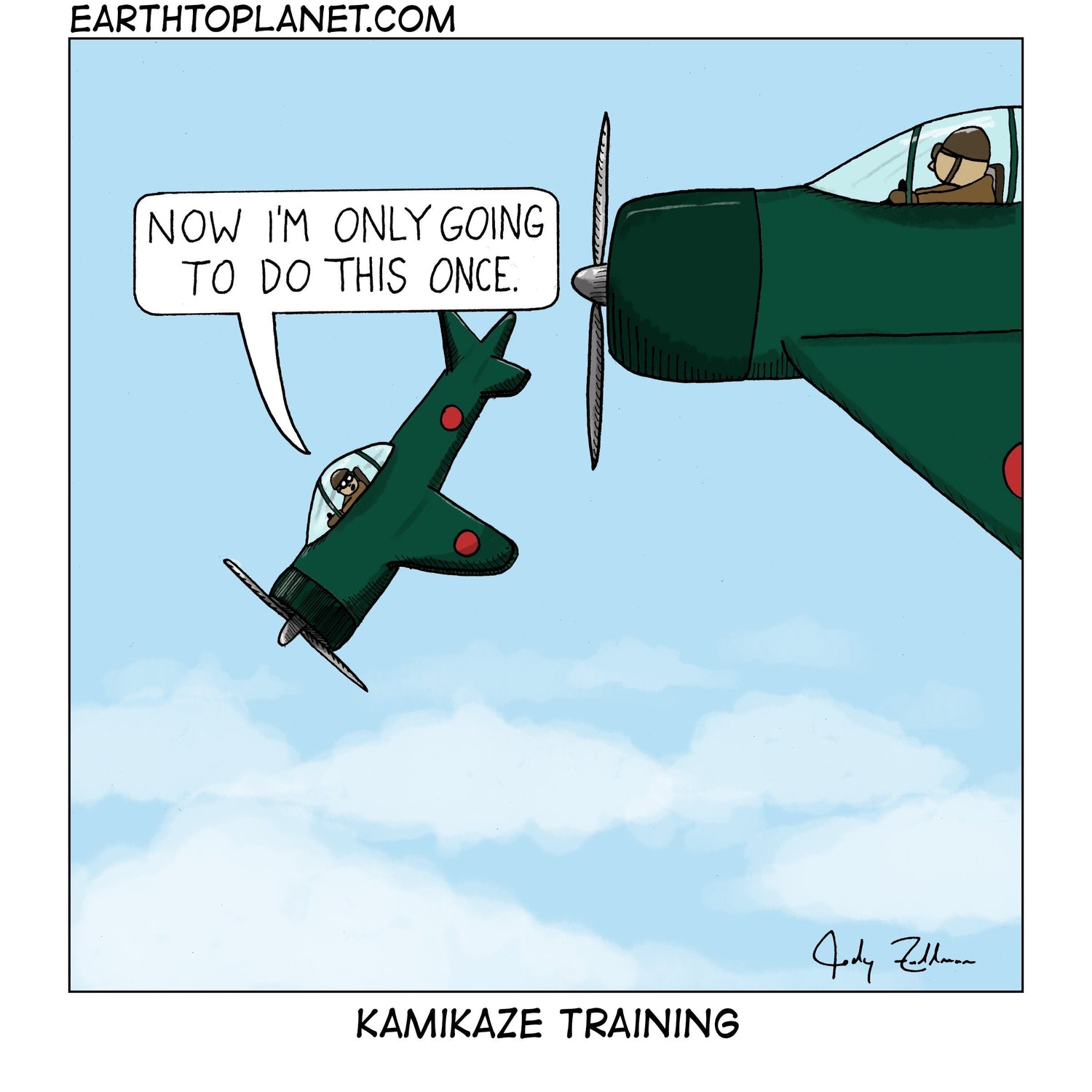 Kamikaze Training Cartoon