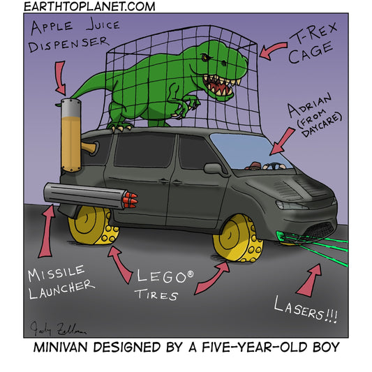 Minivan Designed By A Five Year Old Boy Cartoon