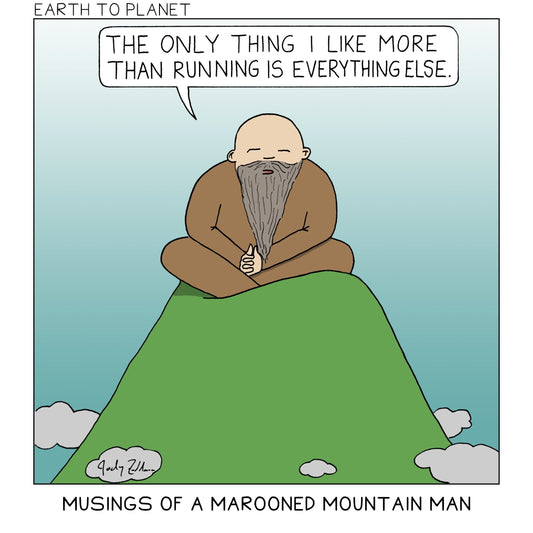 Musings of a Marooned Mountain Man - Running Cartoon