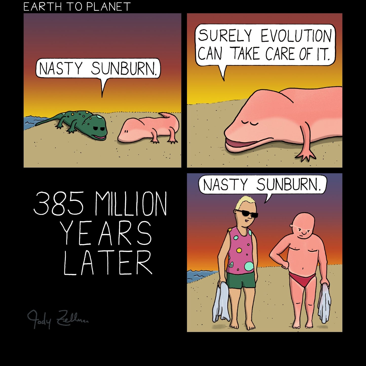 Nasty Sunburn Cartoon