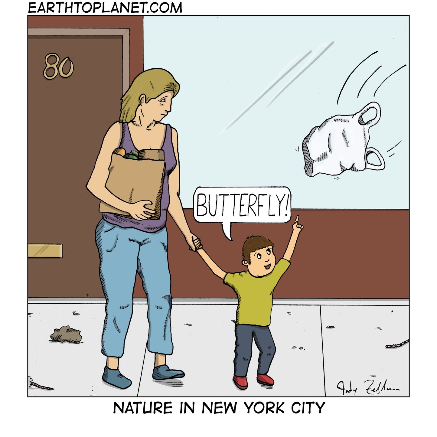 Nature in NYC Cartoon