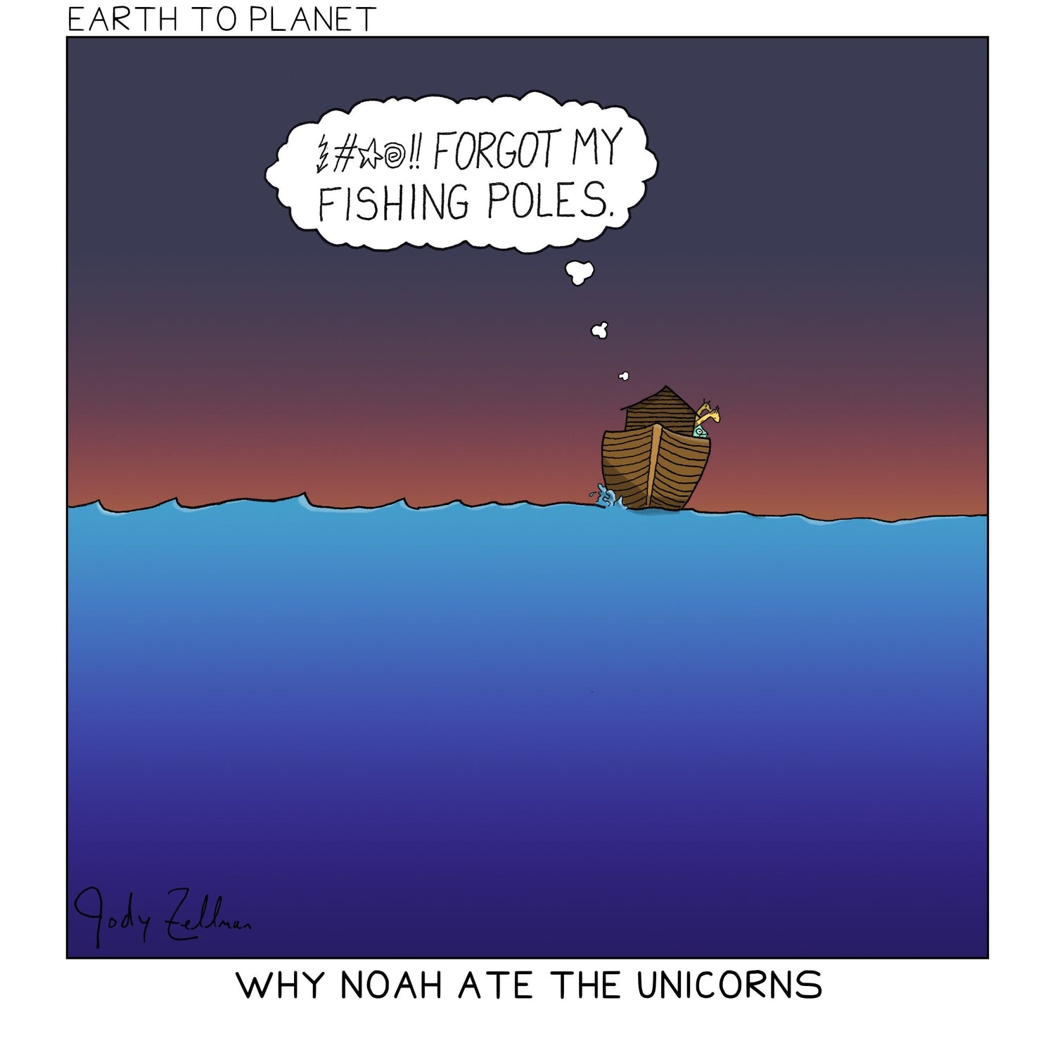 Noah's Fishing Poles Cartoon
