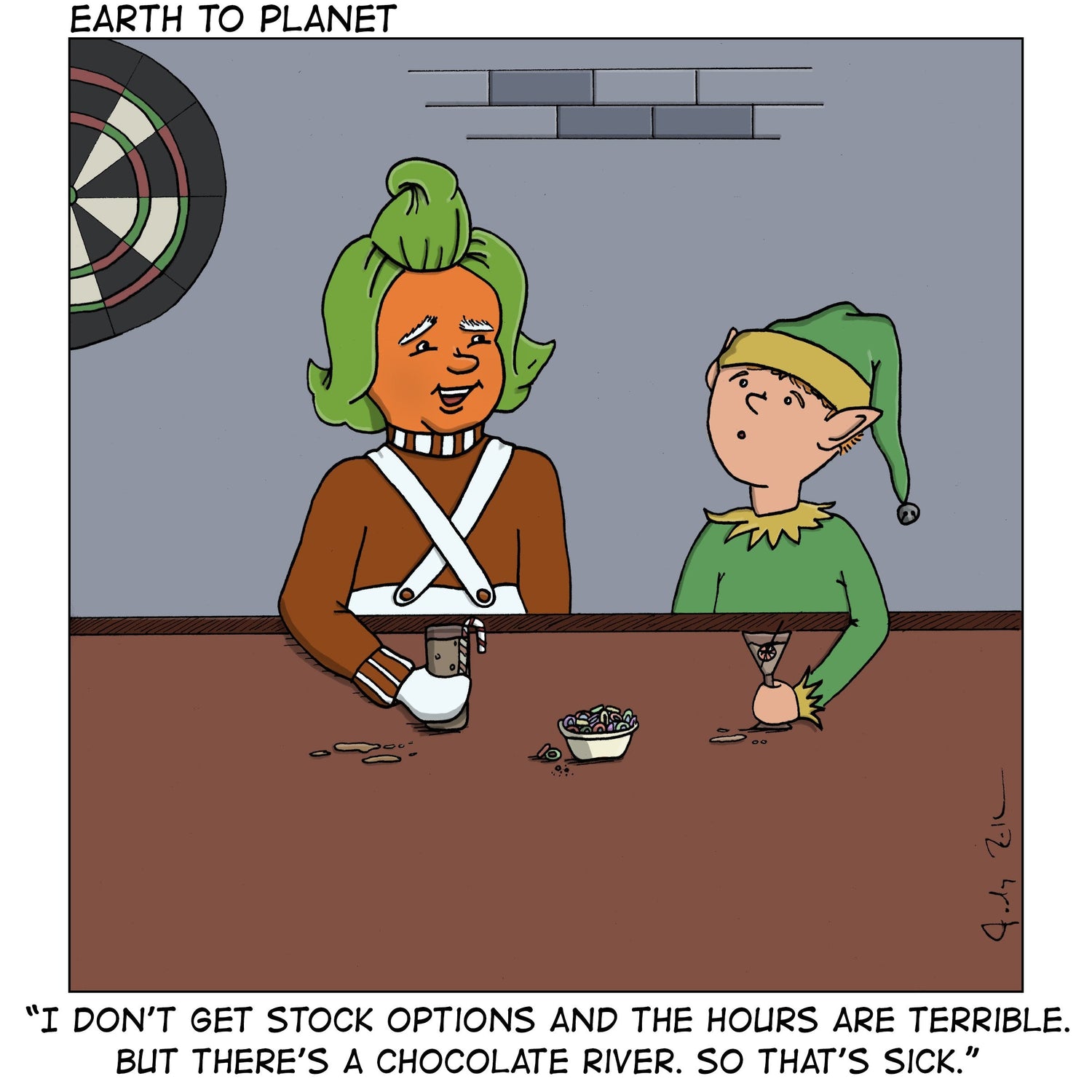 Oompa Loompa and Elf Cartoon