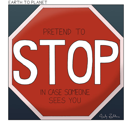 Pretend To Stop Sign Cartoon