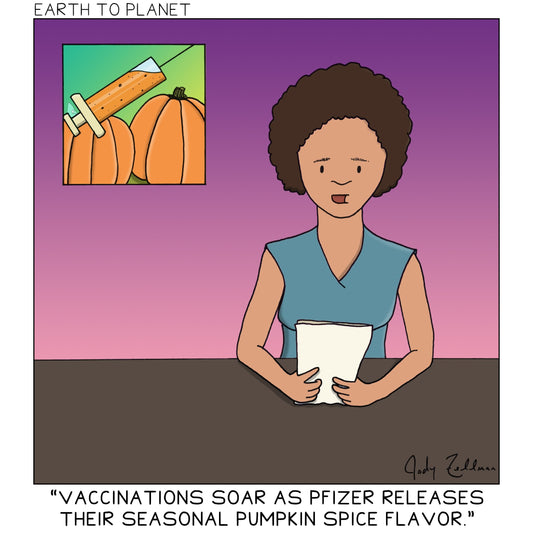 Pumpkin Spice Vaccine Cartoon