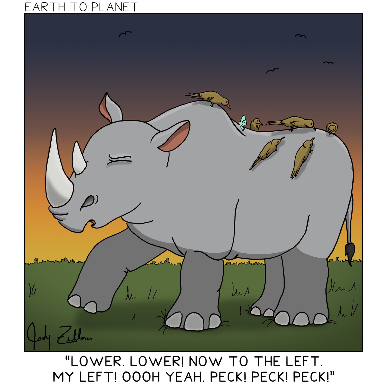 Rhino Itch Cartoon