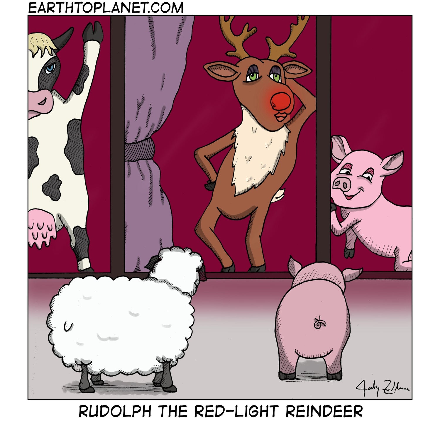 Rudolph The Red-Light Reindeer Cartoon