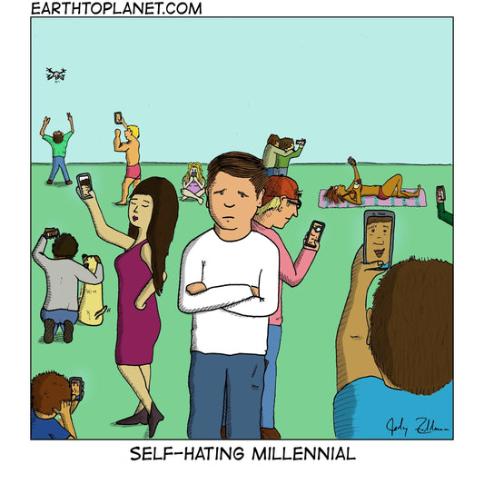 Self-Hating Millennial Cartoon