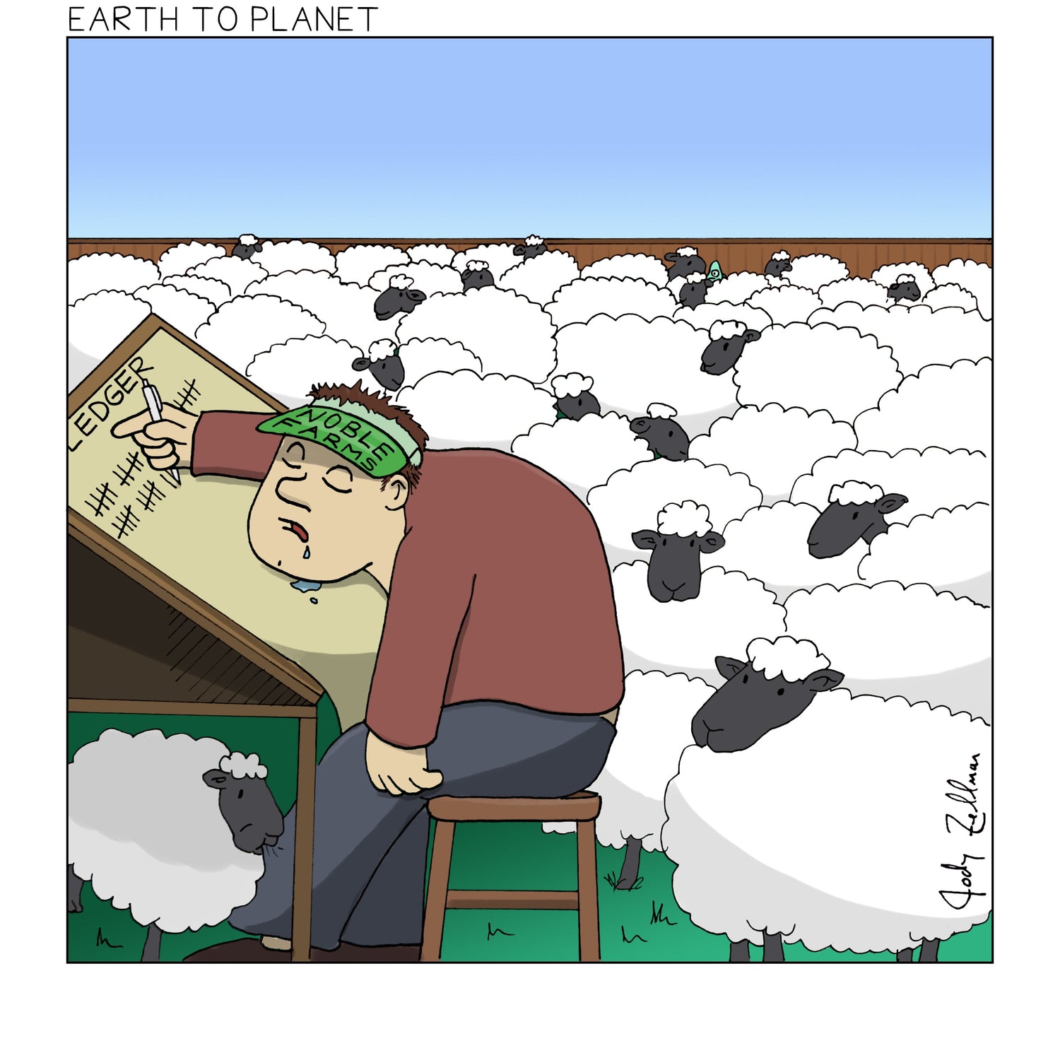 Sheep Ledger Cartoon