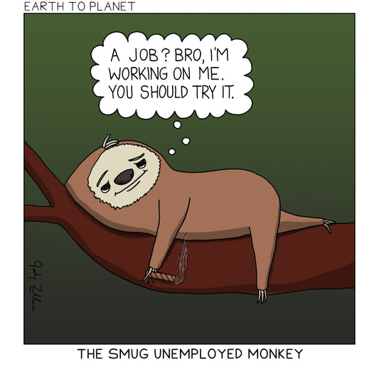 Smug Unemployed Monkey Cartoon