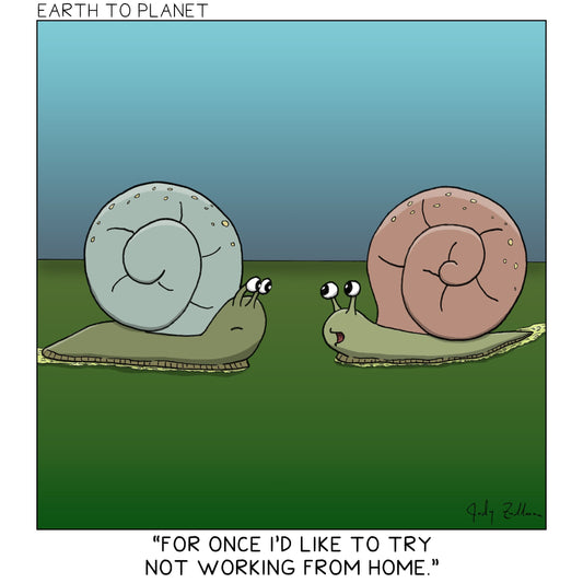Snail Work-From-Home Cartoon