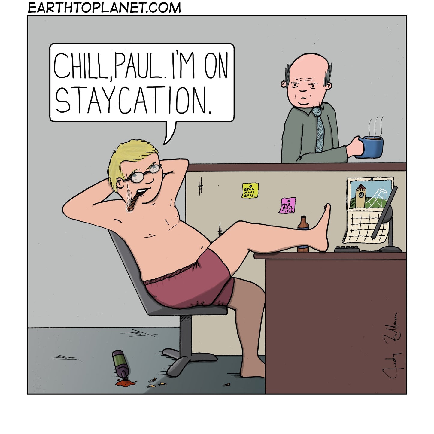 Staycation Cartoon