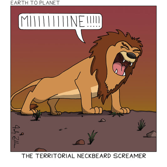 Territorial Neckbeard Screamer Cartoon